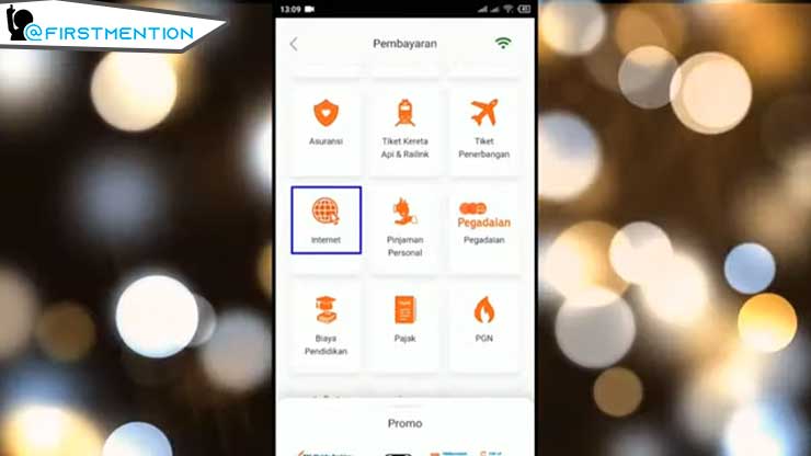 Akan terdapat berbagai pilihan menu pilih menu Internet