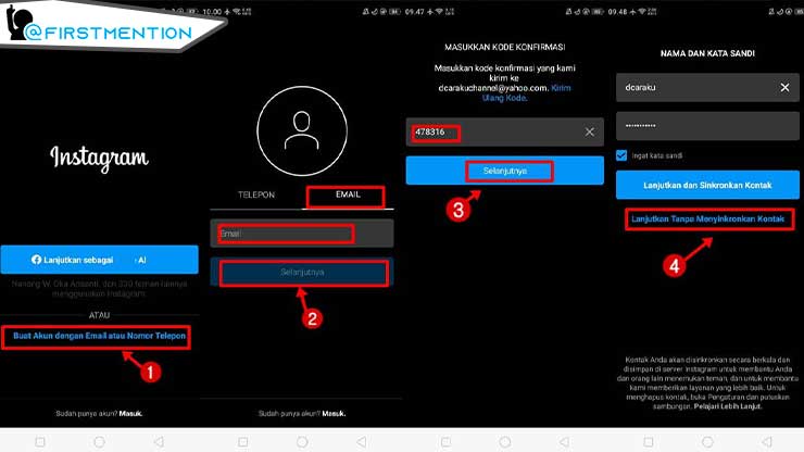 Bikin IG Menggunakan E mail