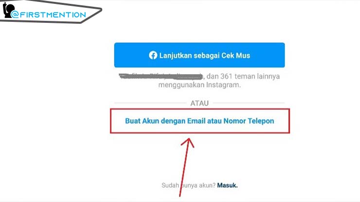 Buat Akun Dengan Email atau Nomor Telepon