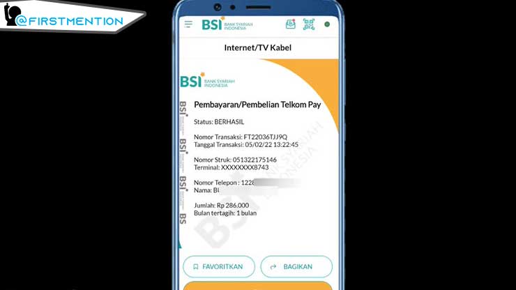 berhasil bayar Indihome lewat BSI Mobile