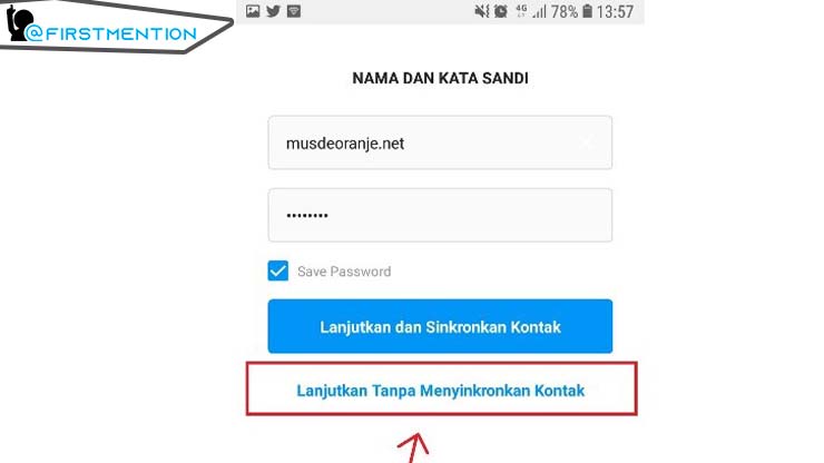 bikin nama dan juga kata sandi