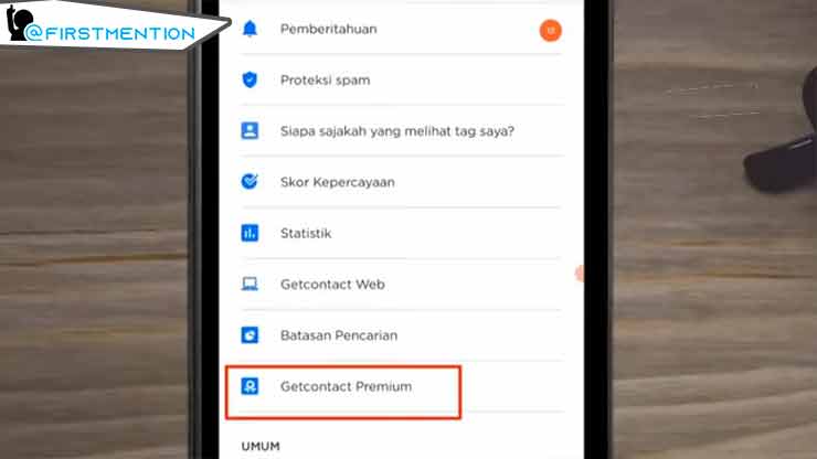klik menu Getcontact Premium.