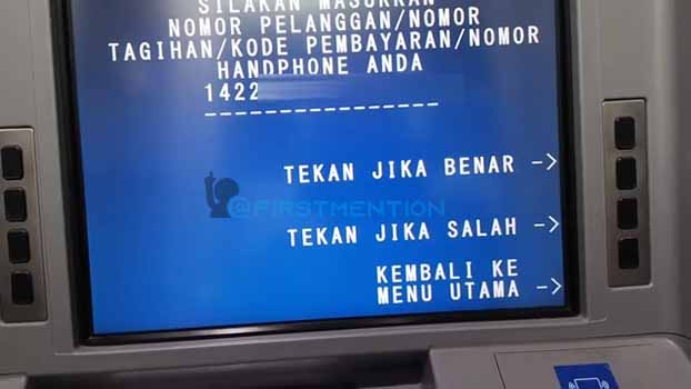 memasukkan kode pembayaran nomor telepon