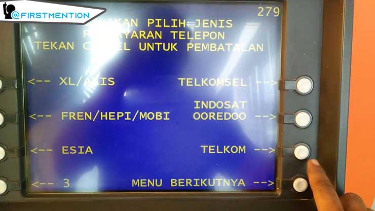 memilih menu Telkom