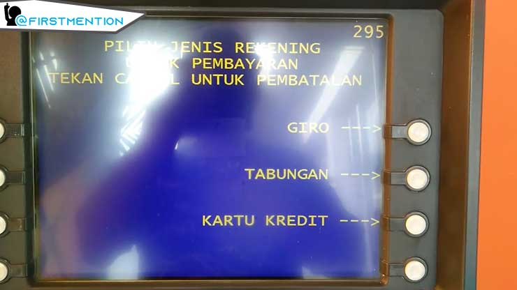 pembayaran menggunakan TABUNGAN