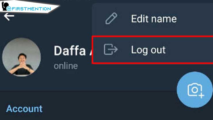 pilih opsi Keluar dari Akun