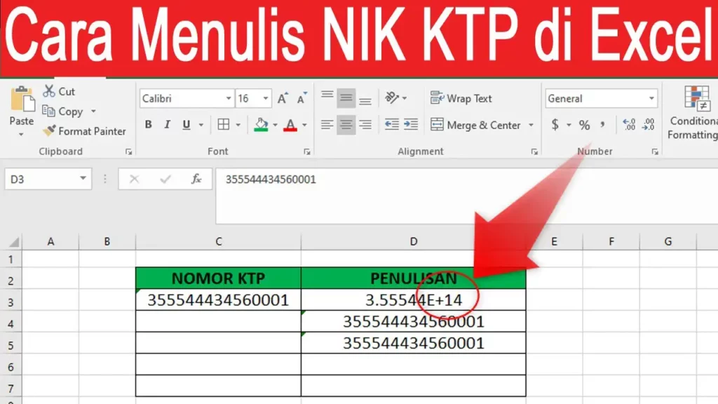 Cara Menulis NIK di Excel dengan Benar
